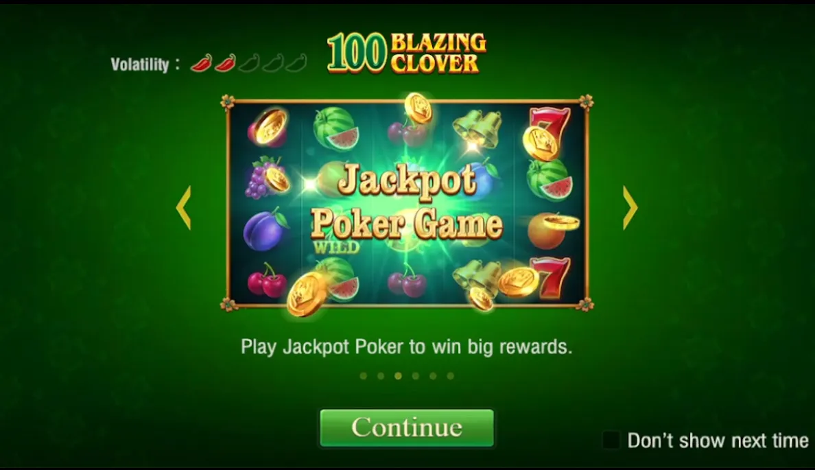 100 Blazing Clover game interface screenshot 2