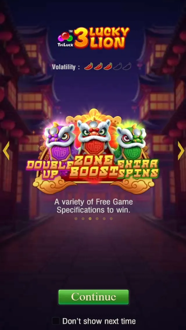 3 LUCKY LION game interface screenshot 2