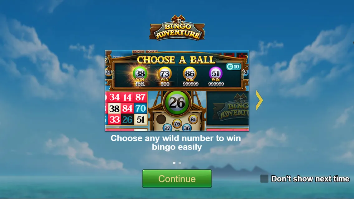 BINGO ADVENTURE game interface screenshot 1