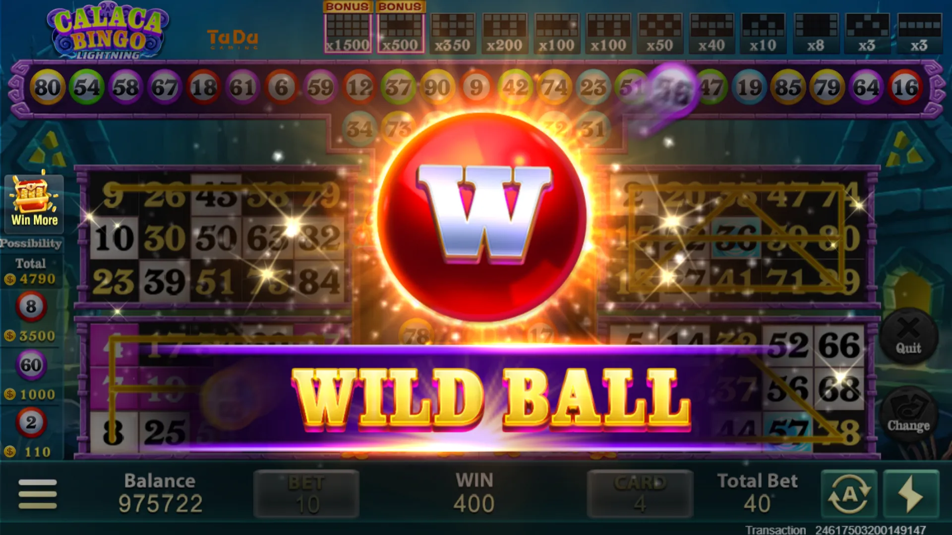 CALACA BINGO game interface screenshot 4