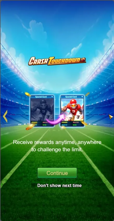 Crash Touchdown game interface screenshot 1