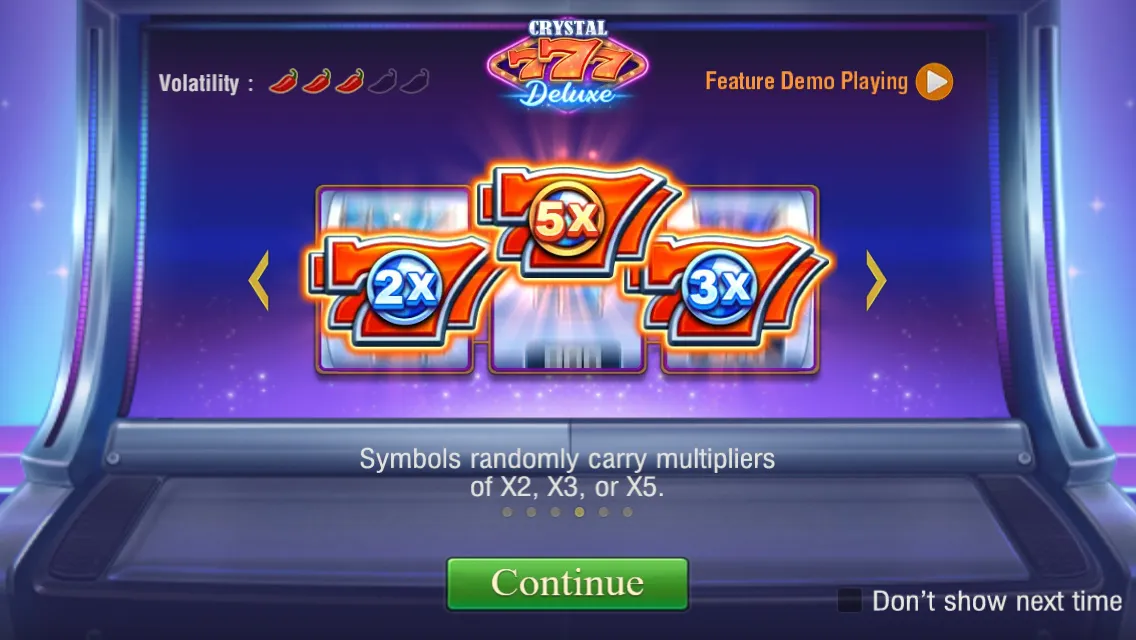 Crystal 777 DELUXE game interface screenshot 1