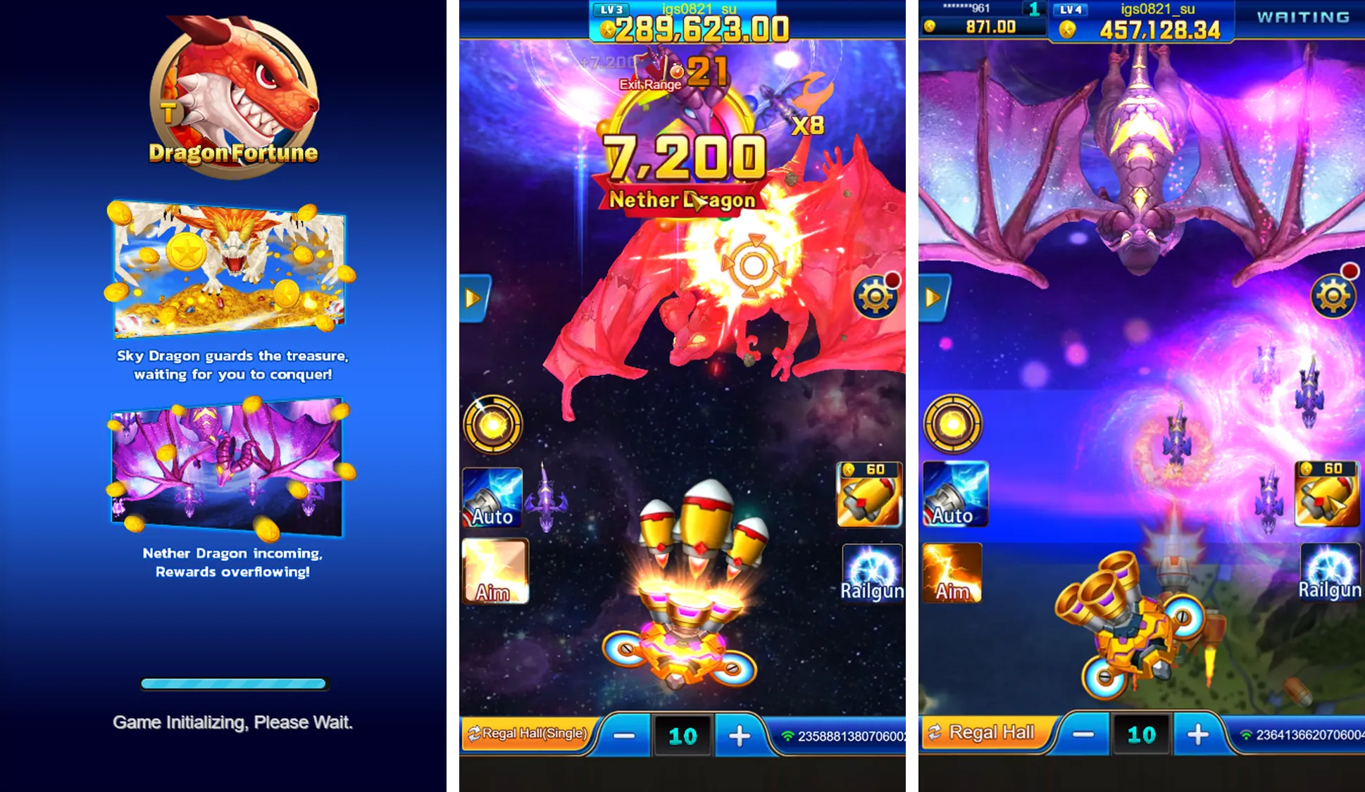 Dragon Fortune game interface screenshot 1
