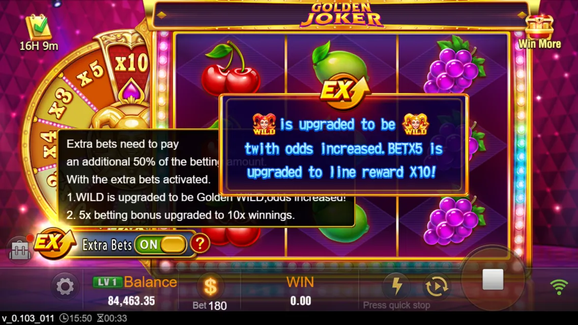 GOLDEN JOKER game interface screenshot 3