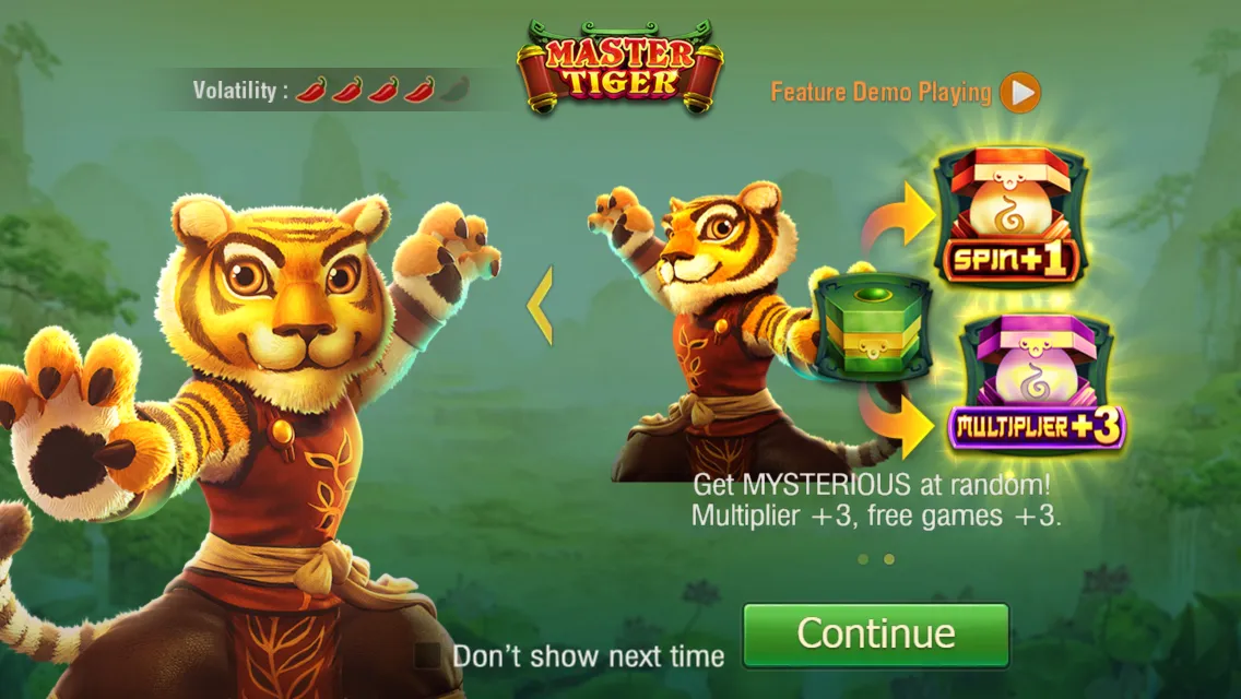 Master Tiger game interface screenshot 1