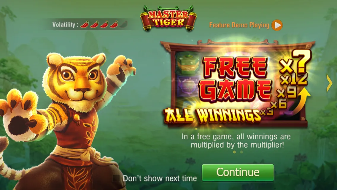 Master Tiger game interface screenshot 2