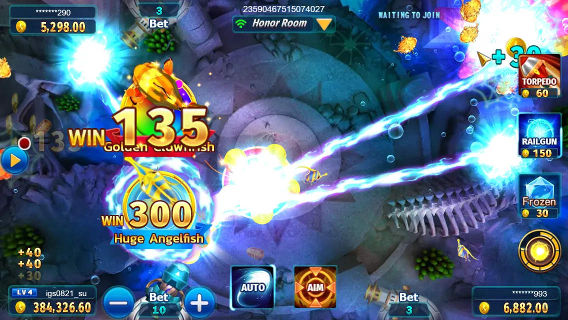 Mega Fishing game interface screenshot 4