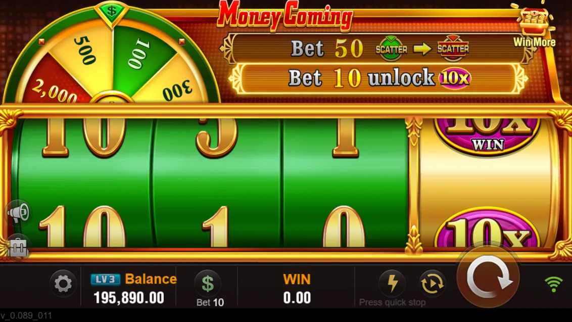 Money Coming game interface screenshot 3