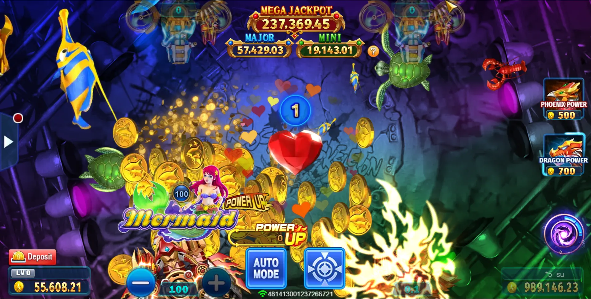 Ocean King Jackpot game interface screenshot 1