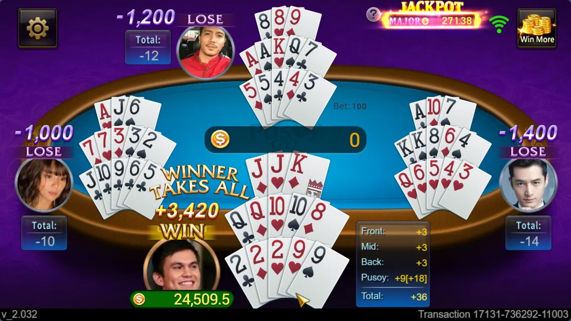 Pusoy Go game interface screenshot 5