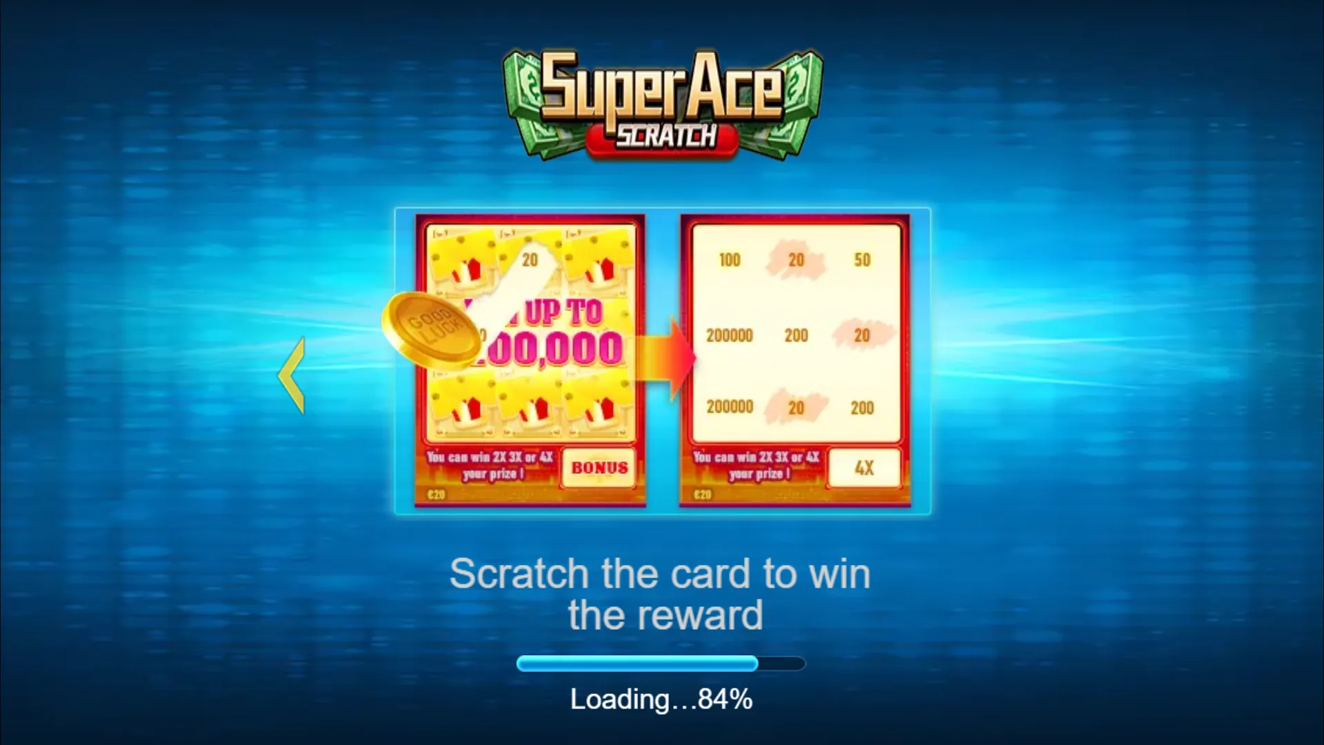 Super Ace Scratch game interface screenshot 2