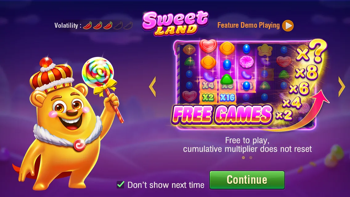 Sweet land game interface screenshot 2