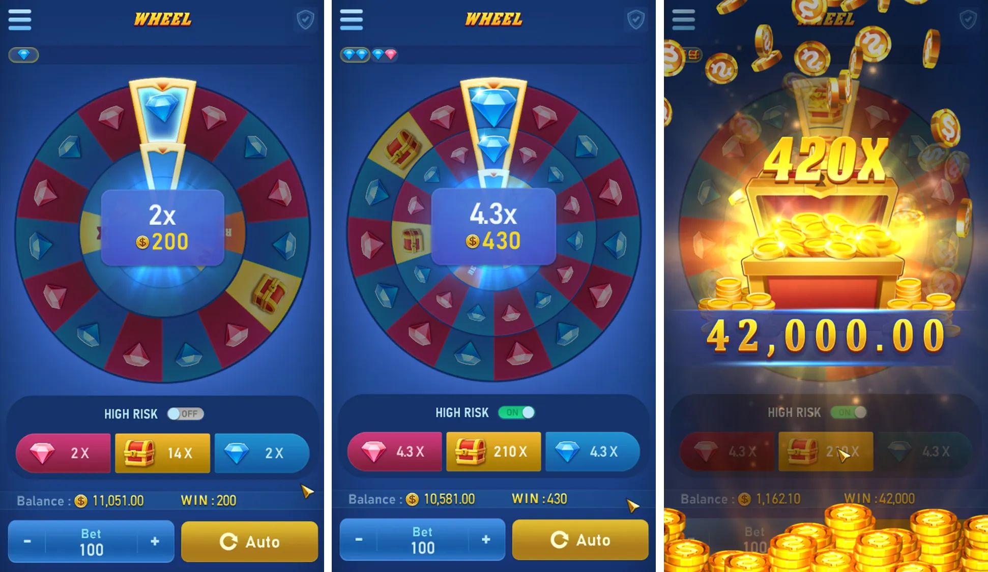 Wheel game interface screenshot 2